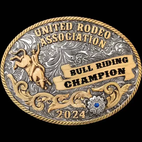 The Boulder Custom Belt Buckle is a classic oval rodeo belt buckle with a gorgeous silver plated finish with full customization available!